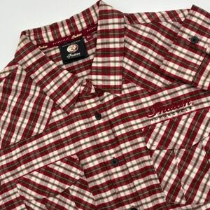 Indian Motorcycle Women's Plaid Button Up Shirt XL Long Sleeve Western